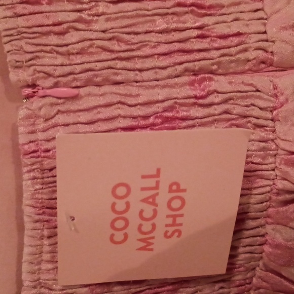 Storia -Coco McCall Shop- PINK FLORAL EMBOSSED MINI Babydoll DRESS Size M - Picture 13 of 15